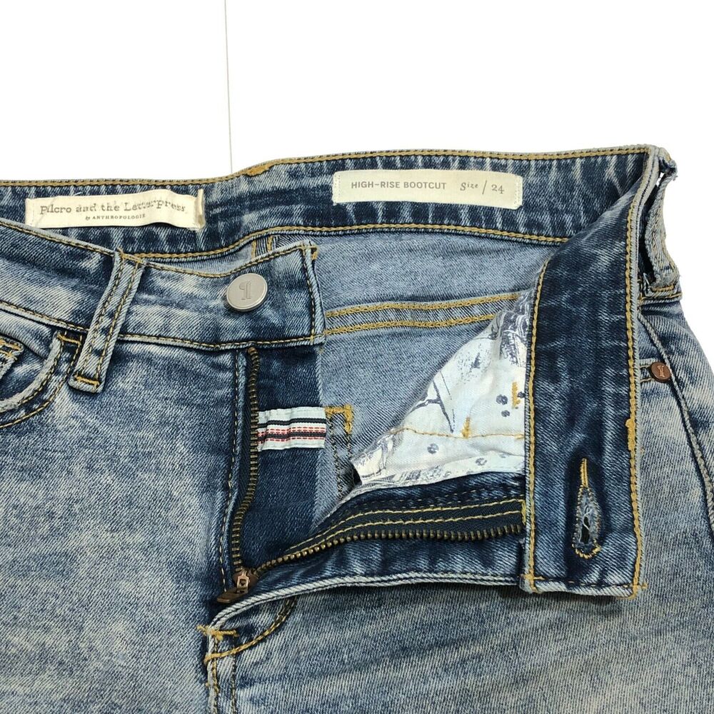Anthropologie Pilcro and the Letterpress High Rise Boot Cut Jeans Size 24 - Picture 4 of 10